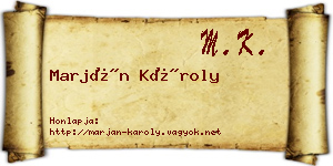 Marján Károly névjegykártya