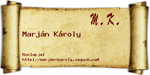 Marján Károly névjegykártya